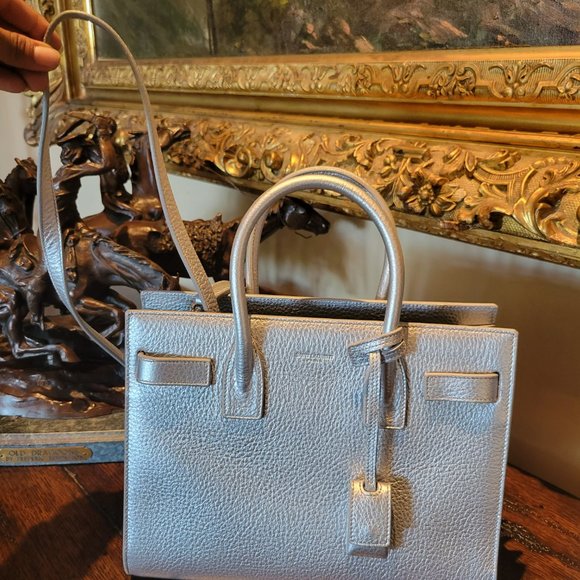 Saint Laurent Metallic Grained Calfskin Baby Sac Du Jour - Picture 7 of 7